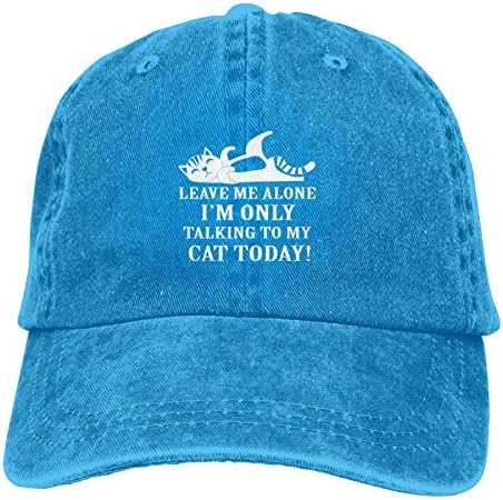 Beni Yalnız Bırak Bugün Sadece Kedimle Konuşuyorum Vintage Beyzbol Şapkası Yıkanmış Pamuklu Denim Ayarlanabilir Baba Şapkası