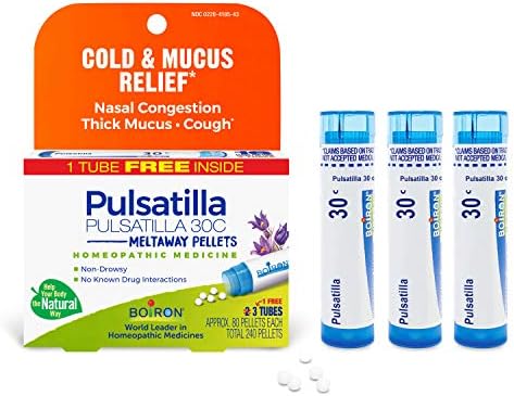 Soğuk Algınlığı ve Mukusun Giderilmesi için Boiron Pulsatilla 30c Homeopatik İlaç, 3 Tüp